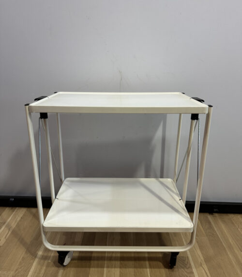 Faltbarer Servierwagen aus Metall mit zwei Etagen