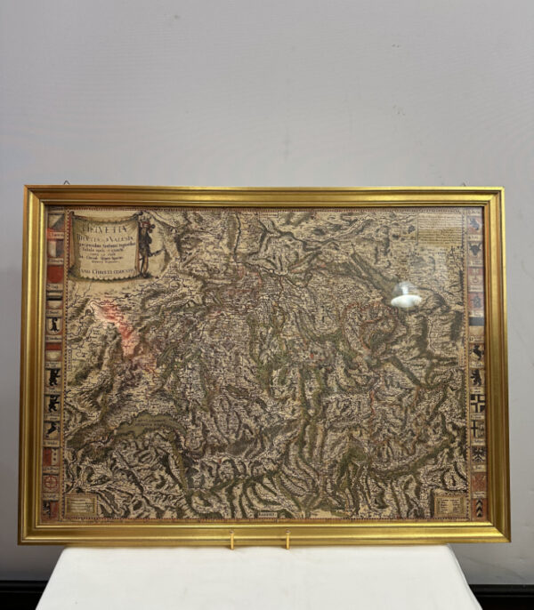 Faksimilekarte "Helvetia Rhaetia et Valesia" – nummerierter Original-Nachdruck nach Conrad Gyger, 1657