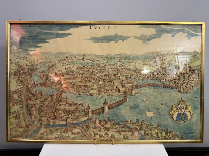 Historischer Stadtplan von Luzern – kolorierte Reproduktion nach Merian, 17. Jahrhundert 92 x 57 cm - Image 2