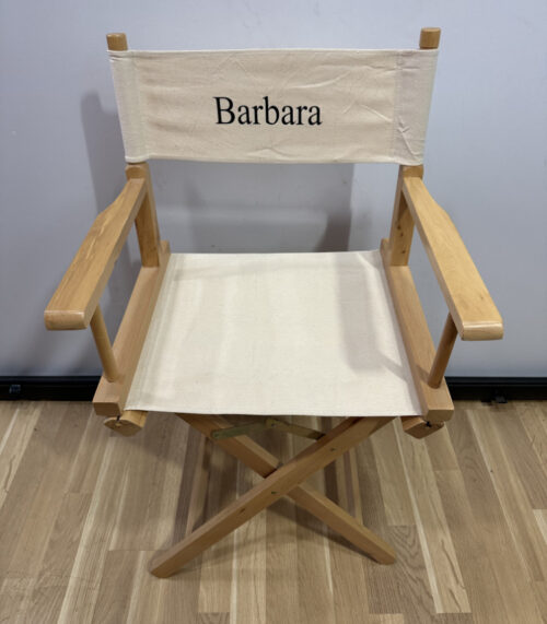Regiestuhl aus Holz klappbar - personalisiert mit "Barbara"