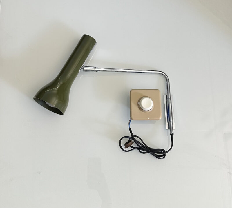 2er-Set Vintage Wandleuchten von Lad Team für Swiss Lamps, Olivgrün, 1960 - Image 3