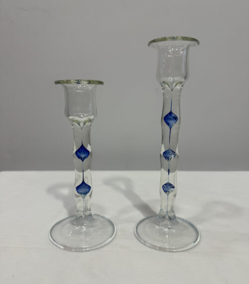 Signierte Glaskerzenhalter von Vera Walther im Set