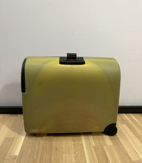 Carlton Hartschalenkoffer mit Zahlenschloss – auffälliger Vintage-Trolley in Grün-Violett