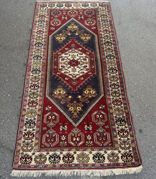 Türkischer Kars Läuferteppich aus Wolle – handgeknüpft, 212 x 104 cm