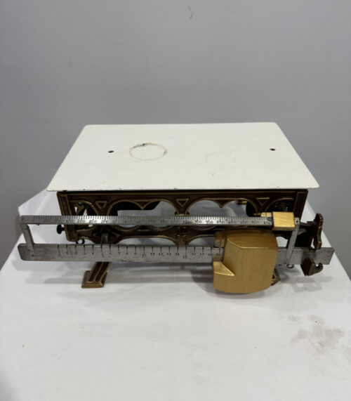 Antike Gusseisen Plattformwaage mit Messinggewichten Tragkraft bis 20 kg