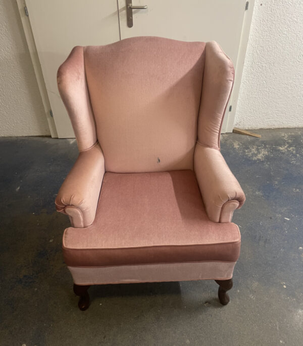 Vintage Cocktailsessel mit Samtbezug in Rosé – charmant, bequem, charaktervoll