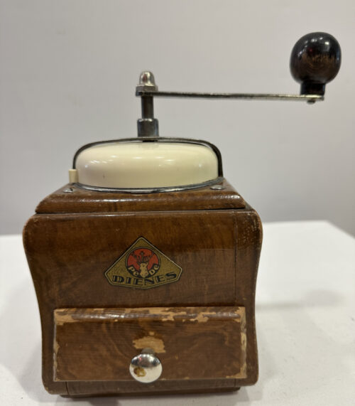 Vintage Kaffeemühle von Dienes – Modell „PeDe“ mit cremefarbenem Deckel