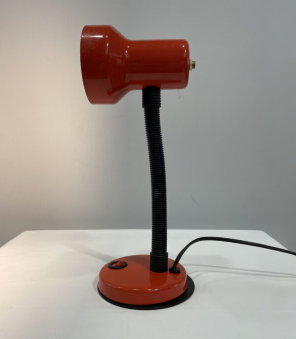 Rote Designer Tischlampe von Nuova Veneta Vintage Look mit flexiblem Hals