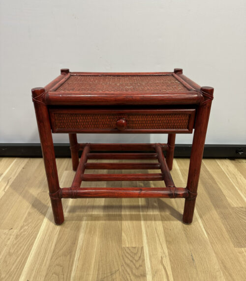 Beistelltisch aus Bambus und Rattan mit Schublade und Ablage