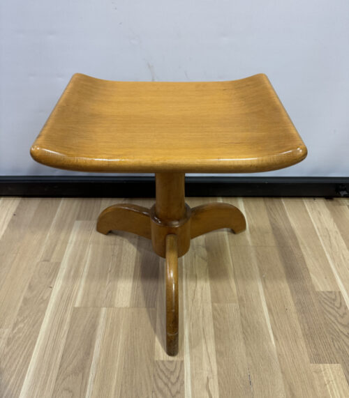 Vintage Klavierhocker aus Buchenholz mit Dreifuss