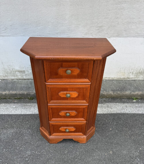 Vintage Beistellkommode aus Holz mit vier Schubladen