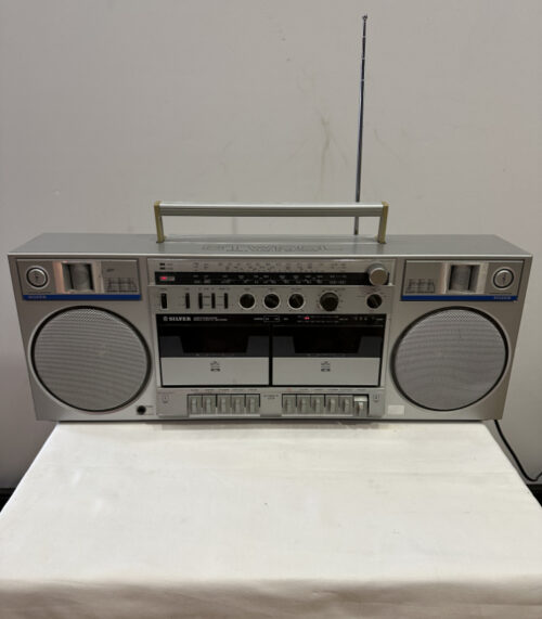 Vintage SILVER STW55L Doppel Kassettenrecorder mit Radio