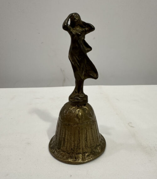 Vintage Messing Tischglocke mit Frauenfigur