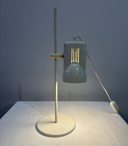 Vintage Schreibtischlampe aus Metall in Cremeweiss