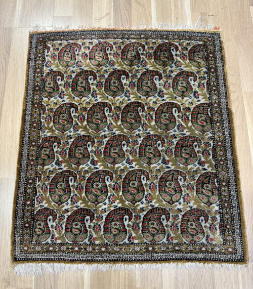 Orientteppich mit Paisley-Muster, handgeknüpft 70 x 62 cm