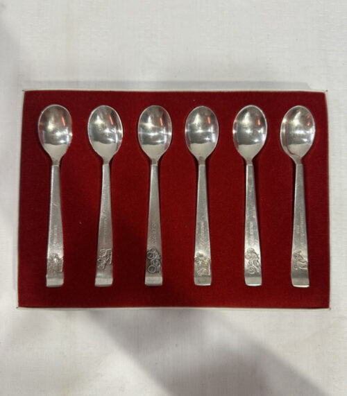 6er Set Oldtimer Löffel (100 12) ESM mit Samteinlage