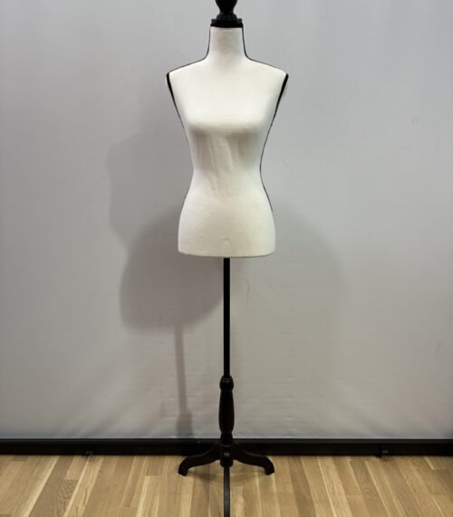 Schneiderpuppe auf Holzfuss mit verstellbarer Höhe