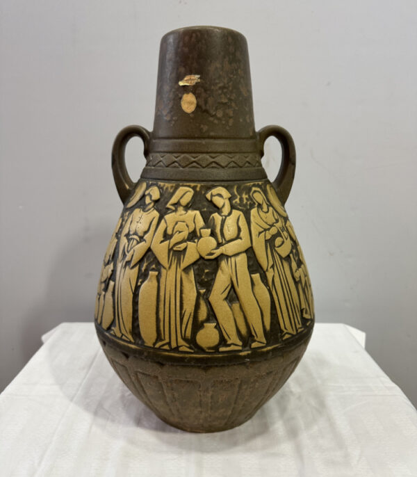 Vintage West-Germany Keramikvase 1960er/70er mit Reliefdekor