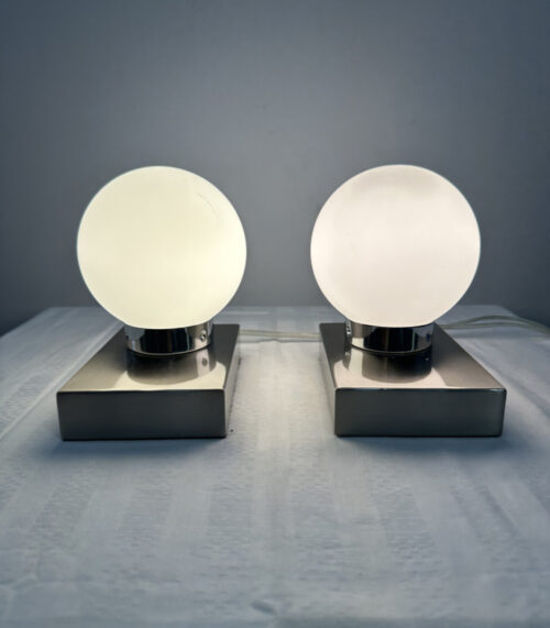 2er-Set Nachttischlampen von Nino Leuchten mit Kugelglas und Touch-Funktion