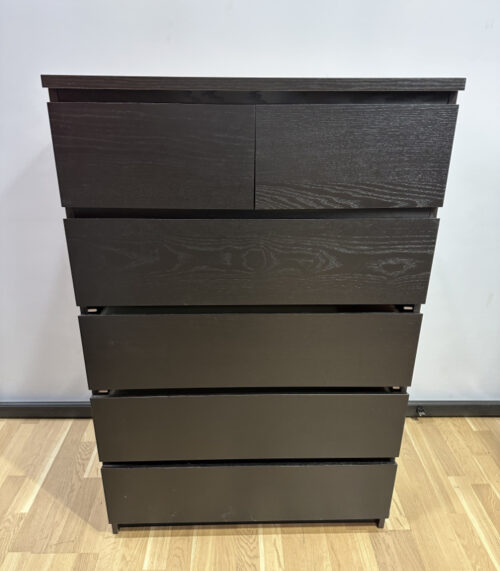 Ikea MALM Kommode mit 6 Schubladen in Schwarzbraun