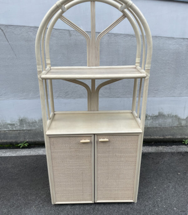 Vintage Bambus Regal mit Ablage und Schrankfach