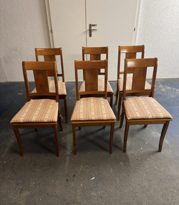 6er-Set Kirschholz Stühle im Biedermeier-Stil