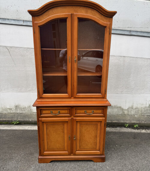 Selva Epoca Vitrine in Kirschholz mit Glasaufsatz und Schubladen für Besteck - Made in Italy