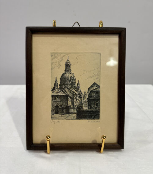 Original Radierung Dresden Frauenkirche – signiert, frühes 20. Jh.