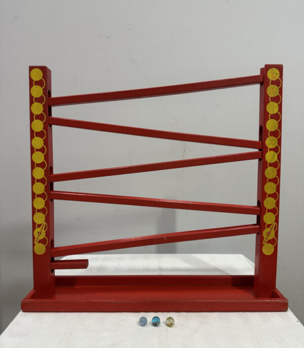 Vintage Kugelbahn aus Holz von Wisa Gloria, klassisches Murmelspiel