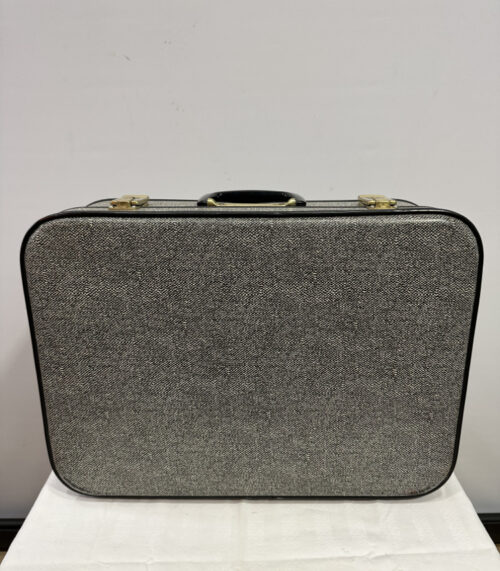 Vintage Koffer Schwarz-Weiss gepunktet, ca. 1950–1960er Jahre