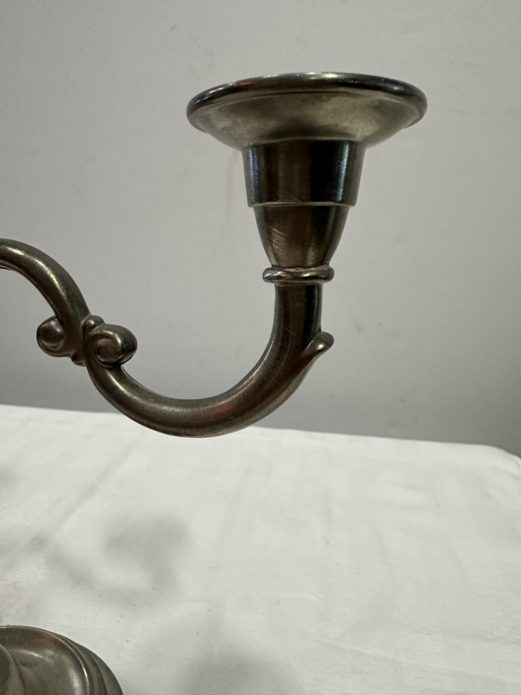 Antiker 3-flammiger Kerzenhalter aus 95% Zinn – Bild 4