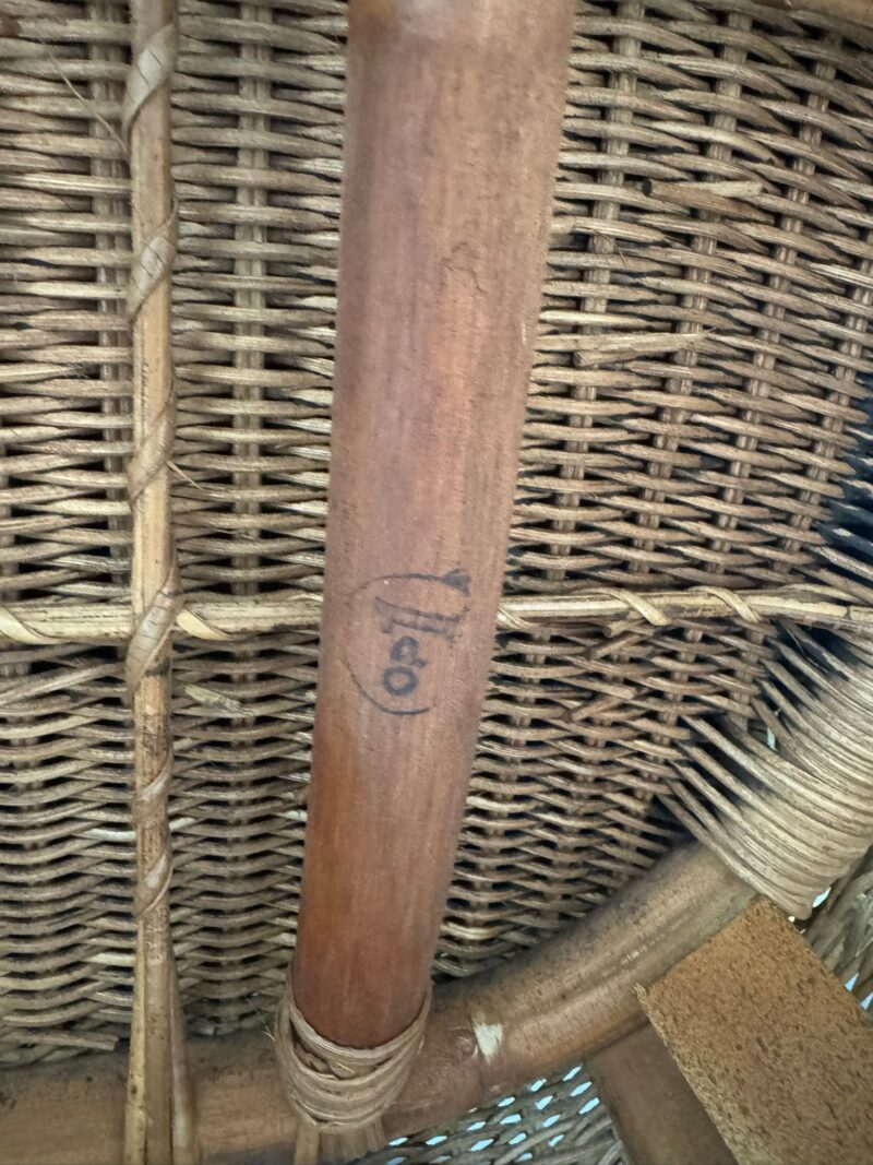 2er-Set Rattansesseln mit Lederkissen – Bild 12