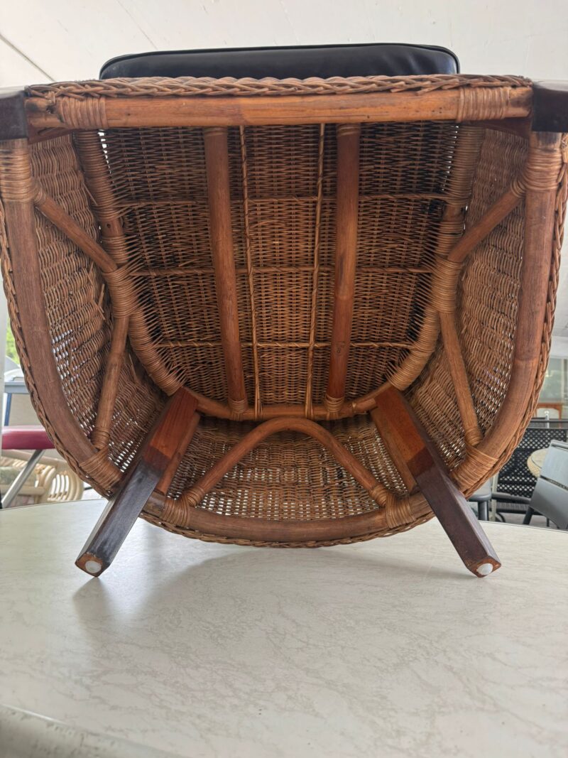 2er-Set Rattansesseln mit Lederkissen – Bild 11
