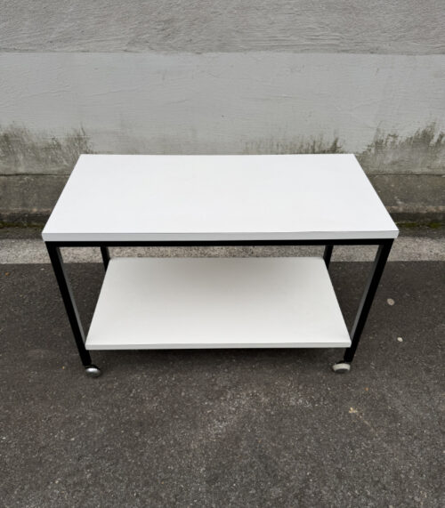Vintage Servierwagen mit schwarzem Metallgestell, um 1970–1990