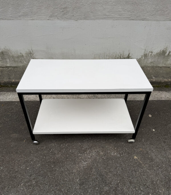 Vintage Servierwagen mit schwarzem Metallgestell, um 1970–1990