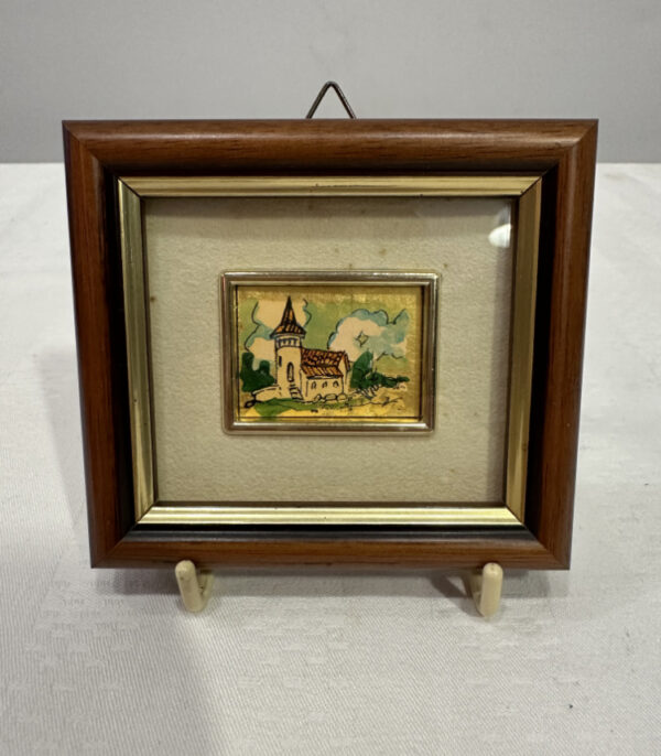 Miniaturbild mit Blattgoldhintergrund von Golden, Italien 9 x 8 cm