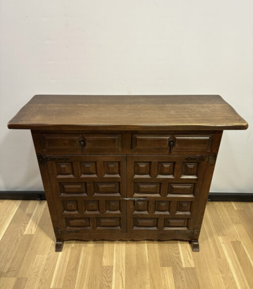 Antike spanische Kommode aus massivem Eichenholz um 1900