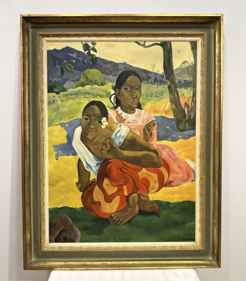 Ölgemälde „Nafea faa ipoipo“ (Wann heiratest du?) nach Paul Gauguin – Erwin Künzli, 77 x 98 cm