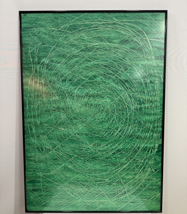 Imelda Kurmann „Villa Stäge“, 1998 – Grünes Strukturbild 71 x 101 cm