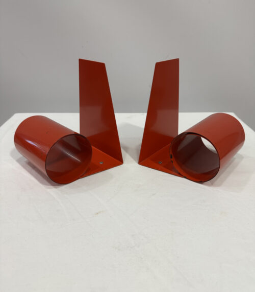Paar rote Vintage Buchstützen im Space-Age-Stil, 1970er Jahre