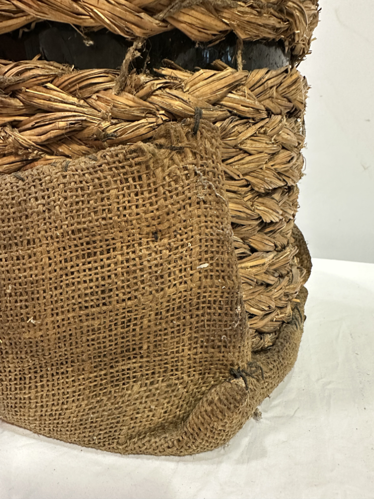 Vintage Bauernhaus Weinballon aus Glas mit Strohumwicklung ca. 1950er-60er Jahre – Bild 4