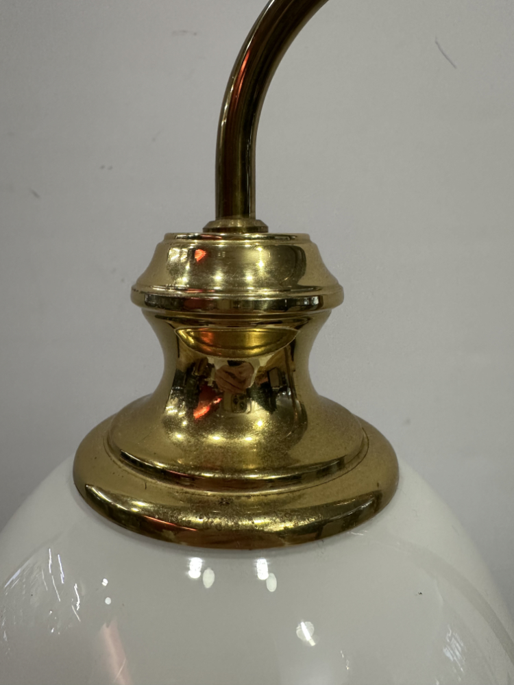 Vintage Klassische Tischlampe aus Messing mit Glasschirm ca. 1980er Jahre – Bild 8