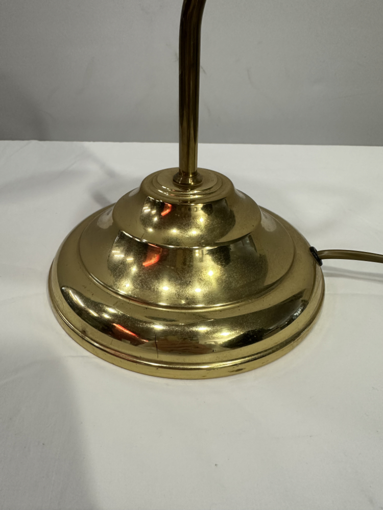 Vintage Klassische Tischlampe aus Messing mit Glasschirm ca. 1980er Jahre – Bild 6