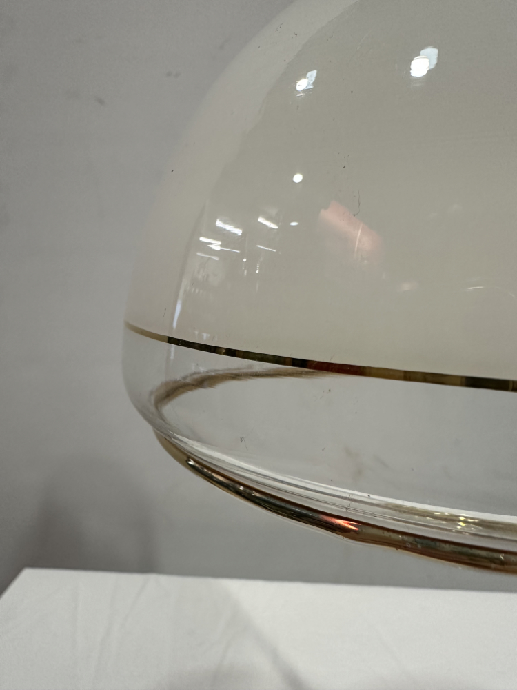 Vintage Klassische Tischlampe aus Messing mit Glasschirm ca. 1980er Jahre – Bild 5