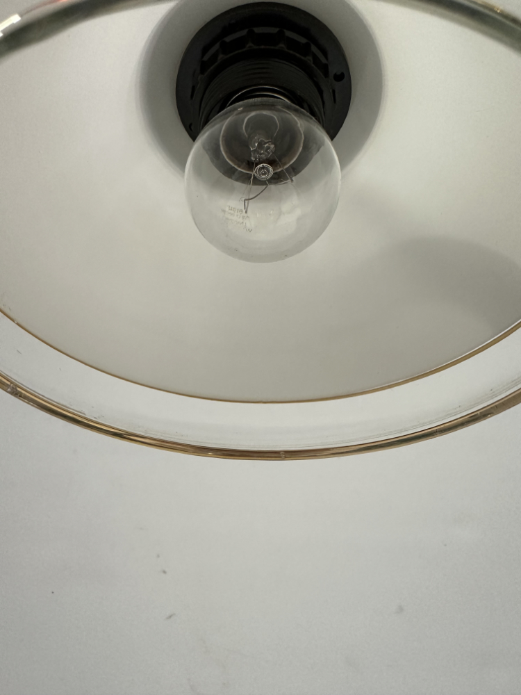Vintage Klassische Tischlampe aus Messing mit Glasschirm ca. 1980er Jahre – Bild 4