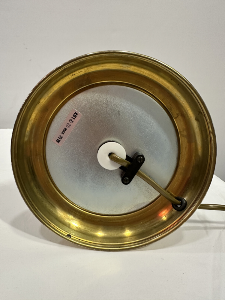 Vintage Klassische Tischlampe aus Messing mit Glasschirm ca. 1980er Jahre – Bild 3