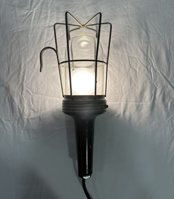 Vintage Industrieleuchte ARGO mit Metallsockel und Schutzkorb, ca. 1960er Jahre