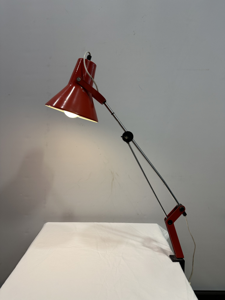 Vintage Mid Century Schreibtischlampe von IKEA Typ A401 in Rot, ca. 1970er Jahre