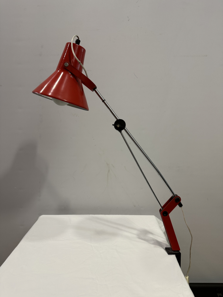 Vintage Mid Century Schreibtischlampe von IKEA Typ A401 in Rot, ca. 1970er Jahre – Bild 2