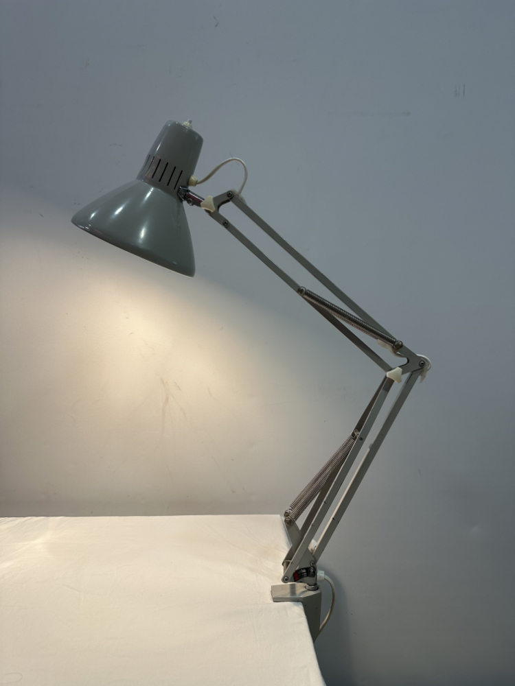 Vintage Mid Century Architektenlampe Ledu Typ WHK in Grau, ca. 1960er Jahre